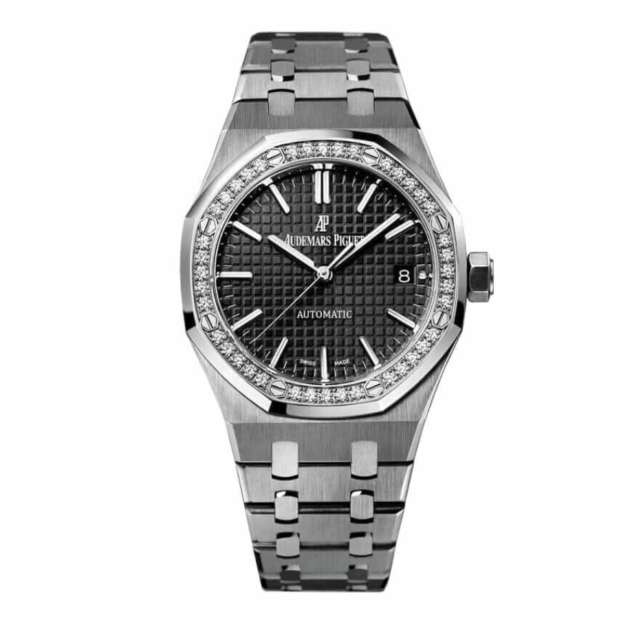 Audemars-Piguet-Royal-Oak-15451ST.ZZ_.1256ST.01-Replica-1 Audemars Piguet Royal Oak 15451ST Diamond Bezel Silver Dial - Image 1
