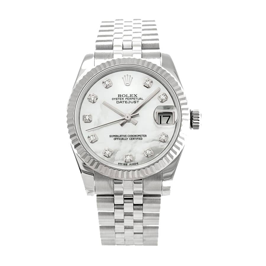 rolex-datejust-31mm-178274-steel-white-gold-automatic-mother-pearl-diamond-dial Rolex Datejust 178274 MOP Diamond Dial - Image 1