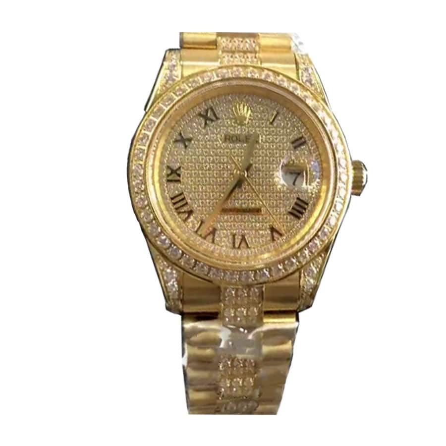rolex-datejust-yellow-gold-diamond-dial-iced-out-replica Rolex Yacht-Master 116622 Dark Rhodium Dial - Image 1
