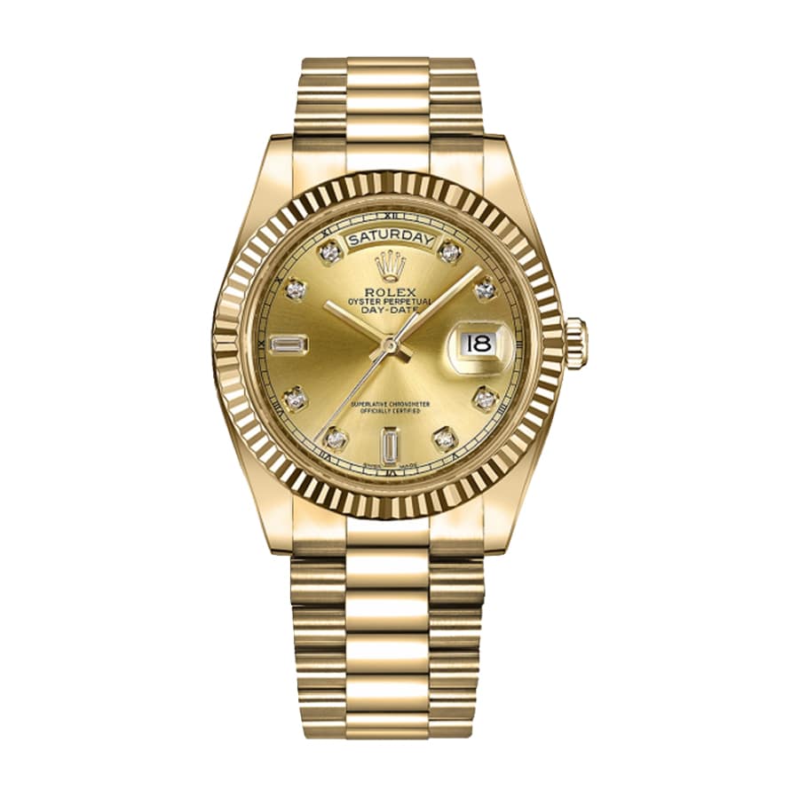 rolex-day-date-ii-218238-41mm-kw-yellow-gold-champagne-dial Rolex Day-Date II 218238 - Image 1