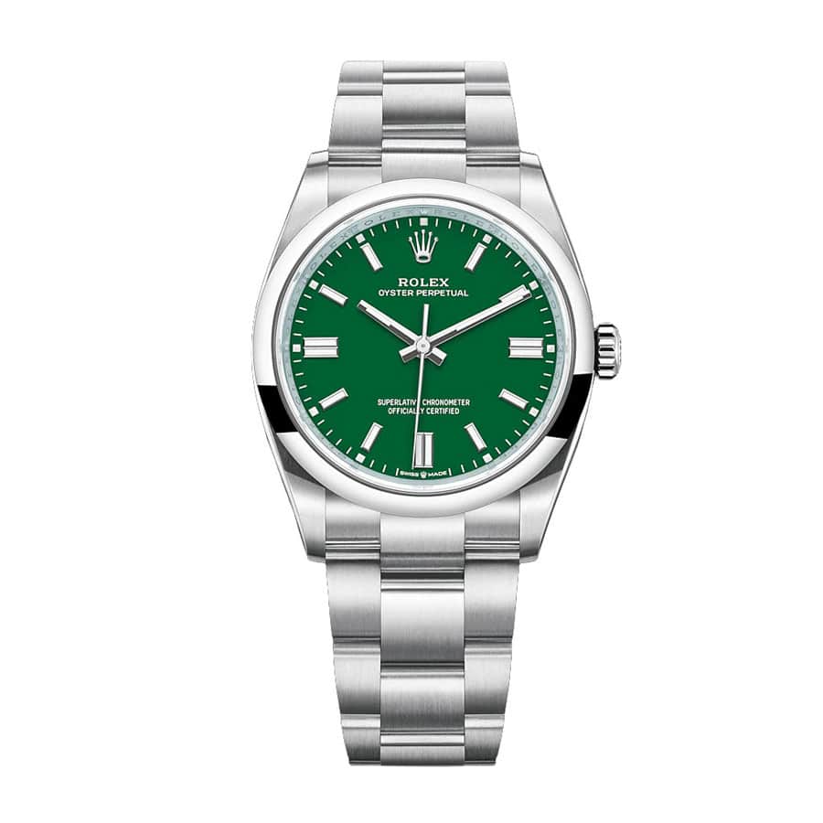 rolex-oyster-perpetual-green-dial-126000-replica Rolex Oyster Perpetual 126000 Green Dial - Image 1